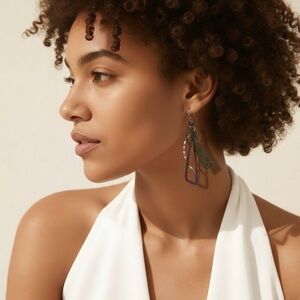 Silver Forest Gold and Purple Mixed-Metal Drop Earrings